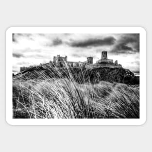 Bamburgh Castle, Northumberland, UK Black And White Sticker